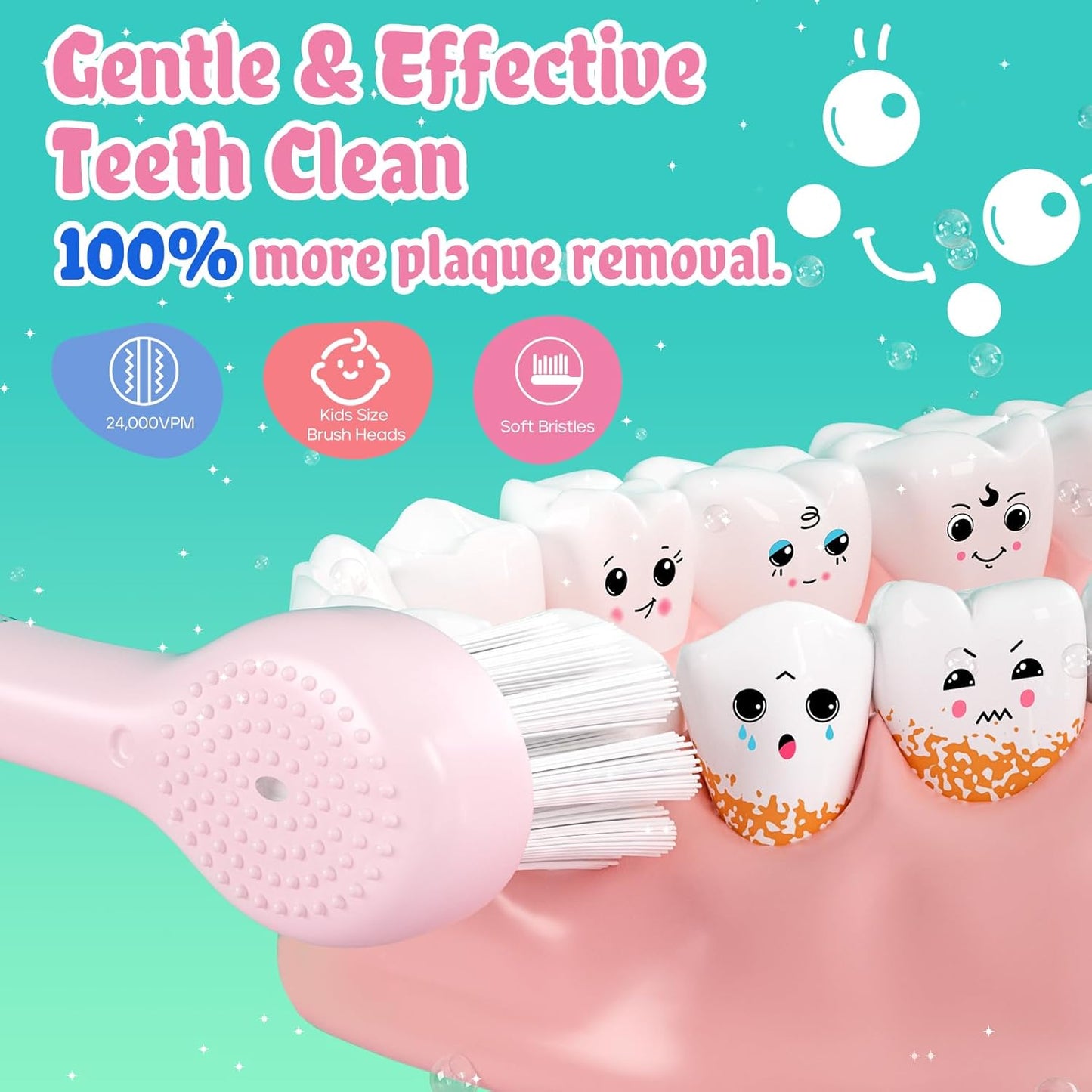 SEAGO Kids Electric Toothbrushes Rechargeable, Toddler Electric Toothbrush with Magnetic Charging