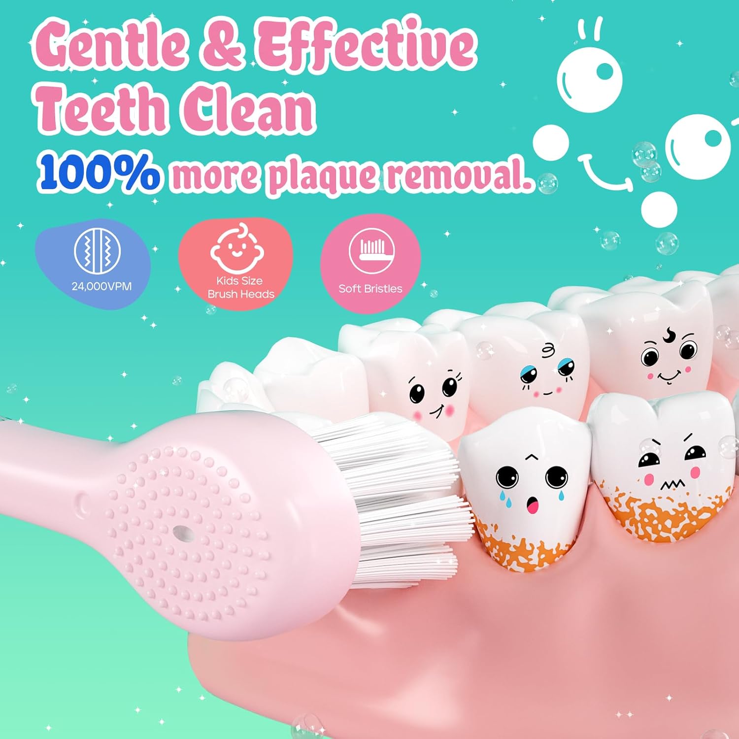 SEAGO Kids Electric Toothbrushes Rechargeable, Toddler Electric Toothbrush with Magnetic Charging
