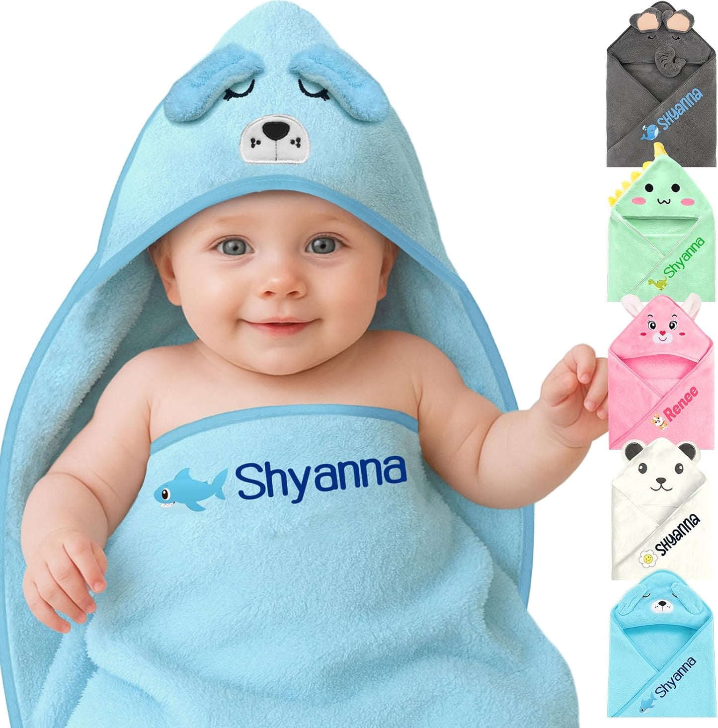 Personalized Baby Towels Hooded with Name, Custom Toddler Bath Towel with Hood for Girl Boy, Warm