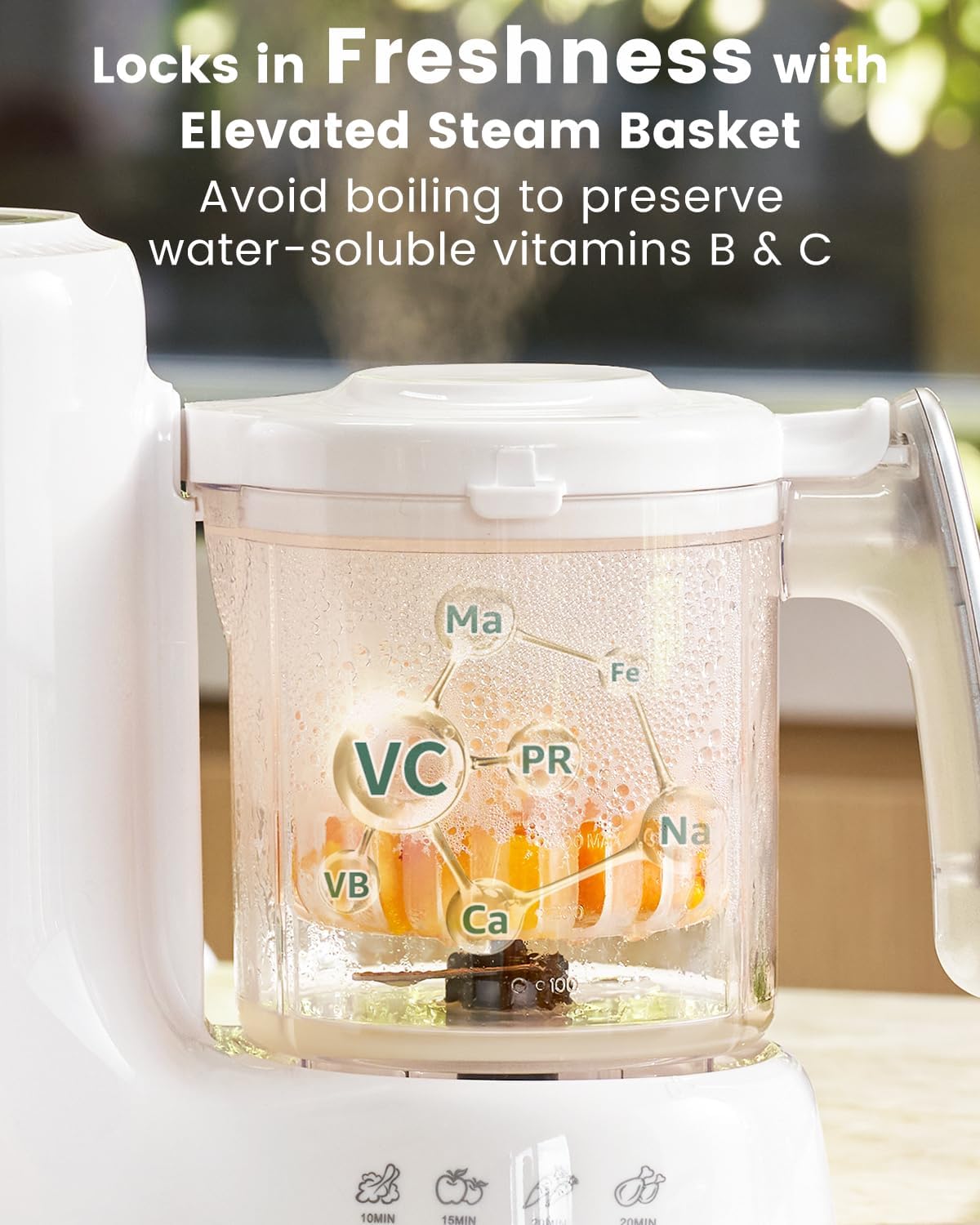 GROWNSY Baby Food Maker with Steam Basket, One Step Baby Food Processor Steamer Puree Blender