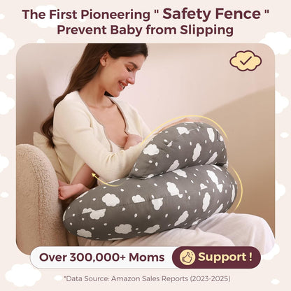 Momcozy Original Nursing Pillow for Breastfeeding-Pioneering Safety Fence- Wider Feeding Pillows