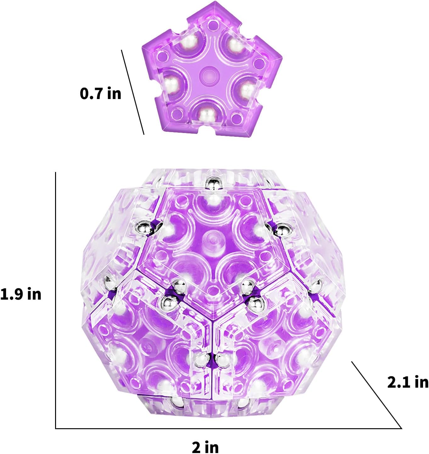 TEMI Fidget Sphere Toys of Fun Executive Desk Toy Puzzles for Adults 14+ Years Old Boys and Girls (purple pentagon-A901-3)