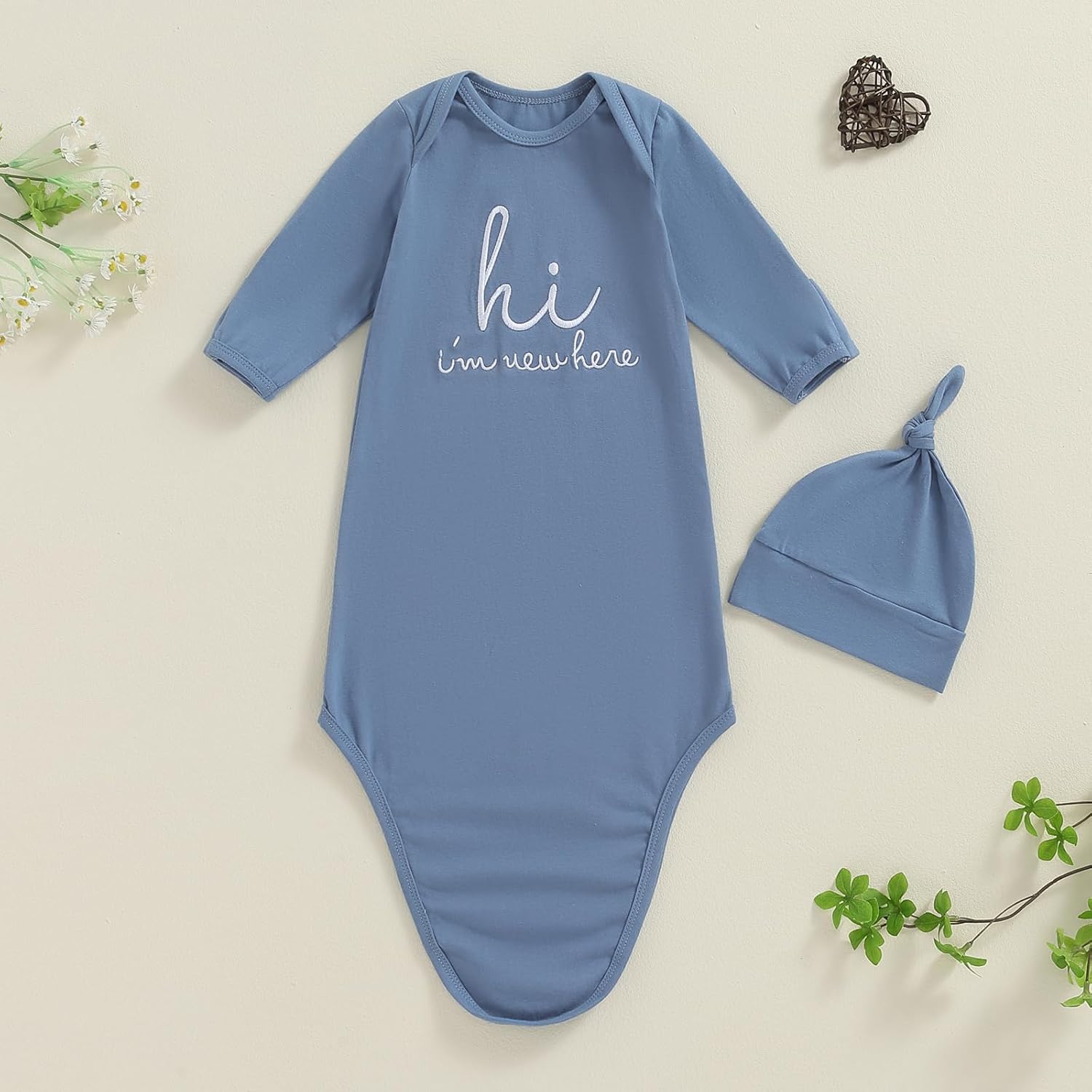 Newborn Boy Girl Coming Home Outfit Baby Infant Sleeper Gown Nightgown Outfits Cute Fall Winter