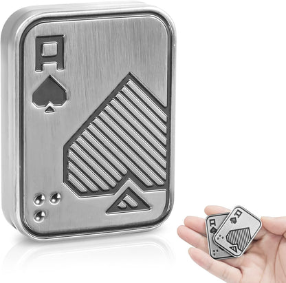 Metal Fidget Toys, Magnetic Fidget Slider for Adults, EDC Poker Push Card ,Relieve Stress ADHD & Anxiety, Break Bad Habits, Cool Gadget Office Desk Toy, Gift for Boyfriend, Husband and Father