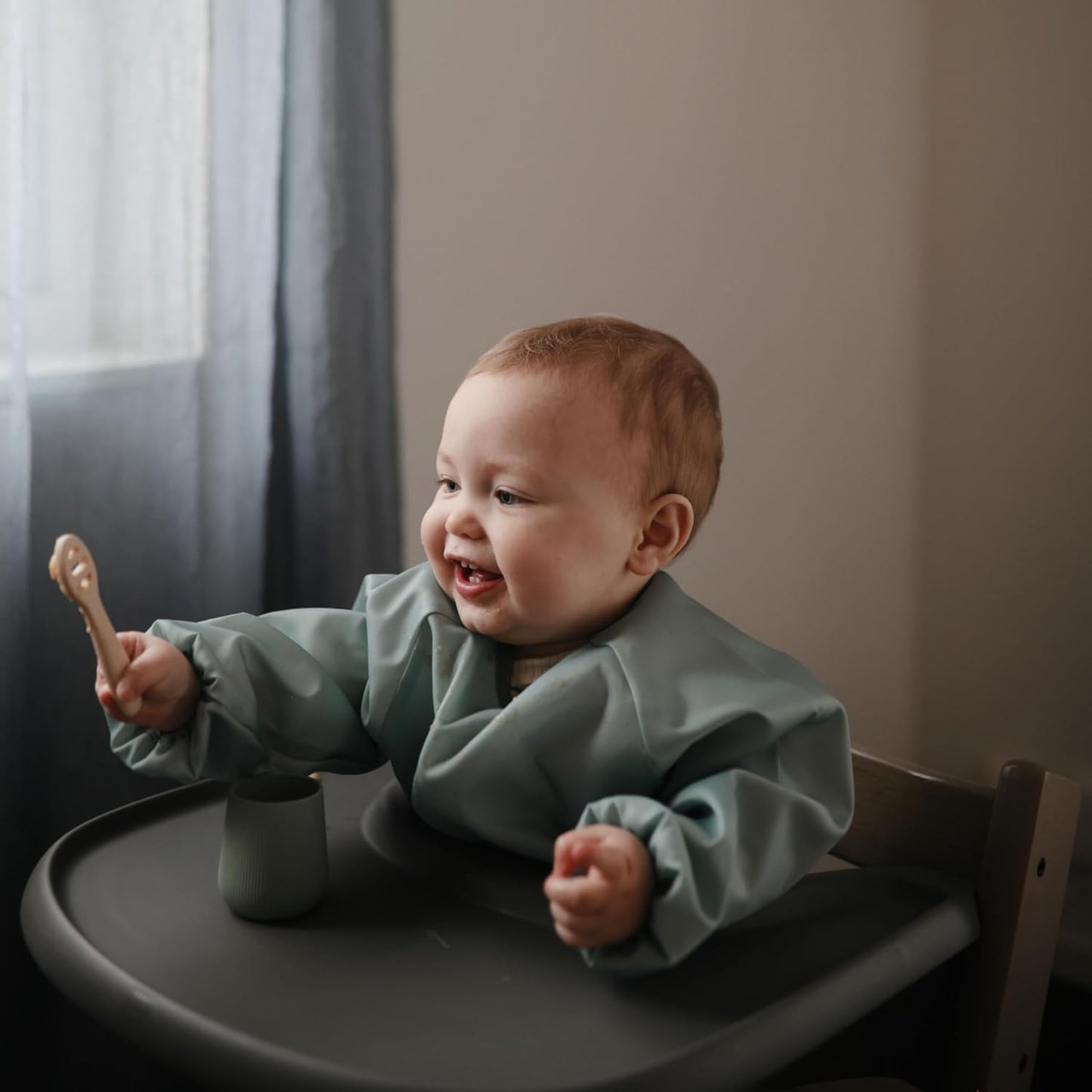 mushie Silicone First Feeding Baby Spoons | 2 Pack (Blush/Shifting Sand)