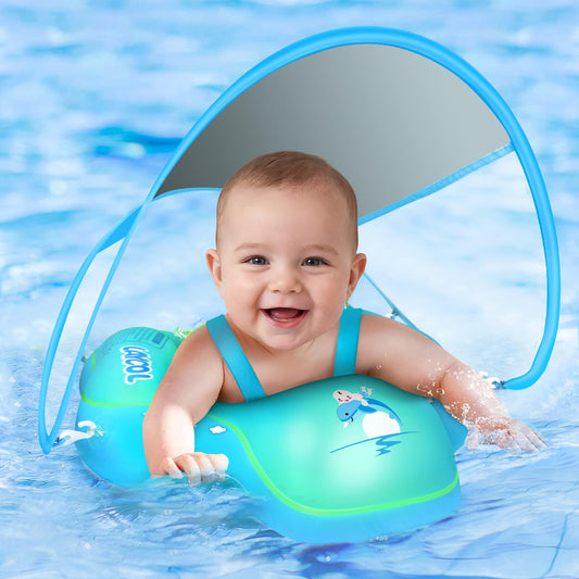 LAYCOL Baby Swimming Float with UPF50+ Sun Canopy Baby Floats for Pool No Flip Overbaby Pool for