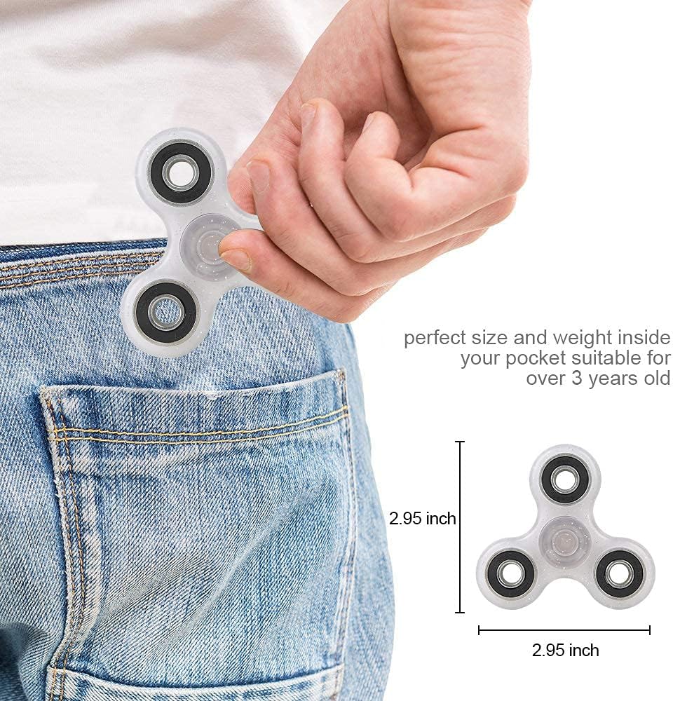 SCIONE Fidget Spinner Bulk 10 Pack Tri-Spinner Office Desk Classroom ADHD Anti Anxiety Focus Finger Fidget Spinners Stress Relief Toys Gifts for Adults Kids Party Favors Easter Basket Suffers