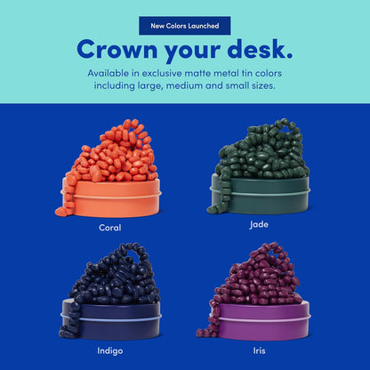 Speks Crags Ferrite Putty, Over 150 Ferrite Stones in a Metal Tin, Seriously Satisfying Fidget Toys for Adults and Desk Toys for Office, Matte Indigo, Small