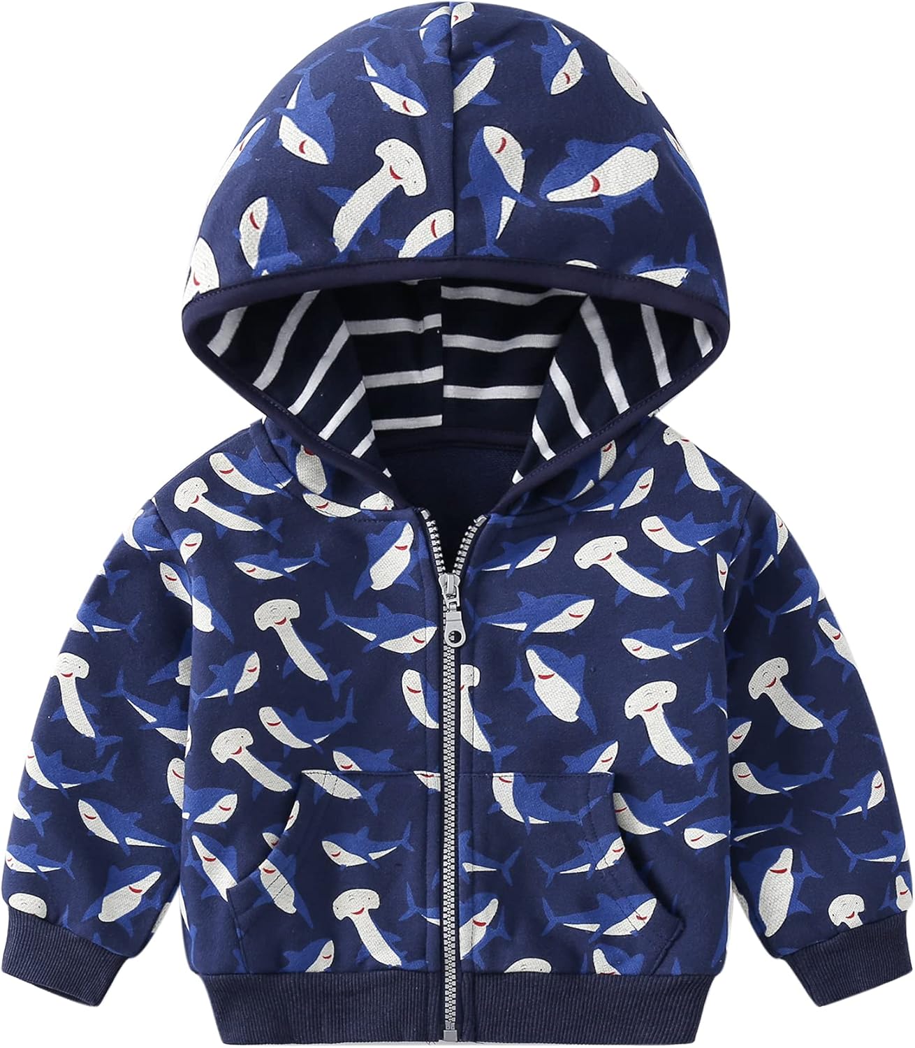 Baby Toddler Boys Dinosaur Hooded Zip Jacket Casual Outerwear Active Sweatshirt