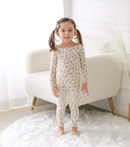 AVAUMA Baby Boy Girl Pajama Set 6M-7T Kids Cute Toddler Snug fit Flower Pattern Design Pjs Cotton Sleepwear Ruffled Shirring