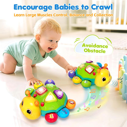 Baby Toys 6-12 Months, Musical Crawling Infant Toys with Lights Sounds