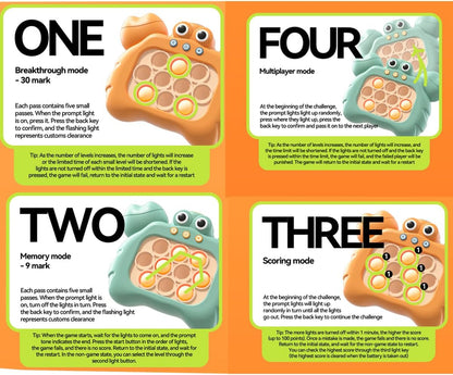 Puzzle Pop Light Up Game Fidget Travel Games /Travel Sensory Fidget Toys Popular Handheld Games for Teenagers Anti Anxiety Autism Relief Birthday Party Gift(Crab Orange)