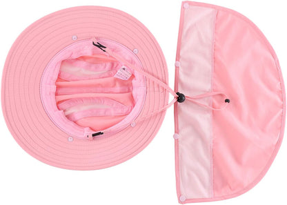 Home Prefer UPF 50+ Boys Sun Hat with Neck Flap Wide Brim Summer Beach Bucket Hat for Boys Girls Toddler Kids Safari Hat