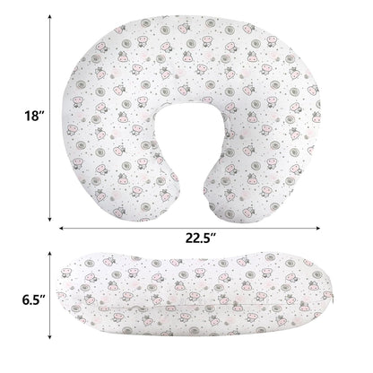 Nursing Pillow, Breast Feeding Pillows for Mom, Pink Calf Soft Cover with Breathable Filling, Feeding Support Pillow for 0-12 Months, Multifunctional Support Cushion for Travel (Cute Calf)