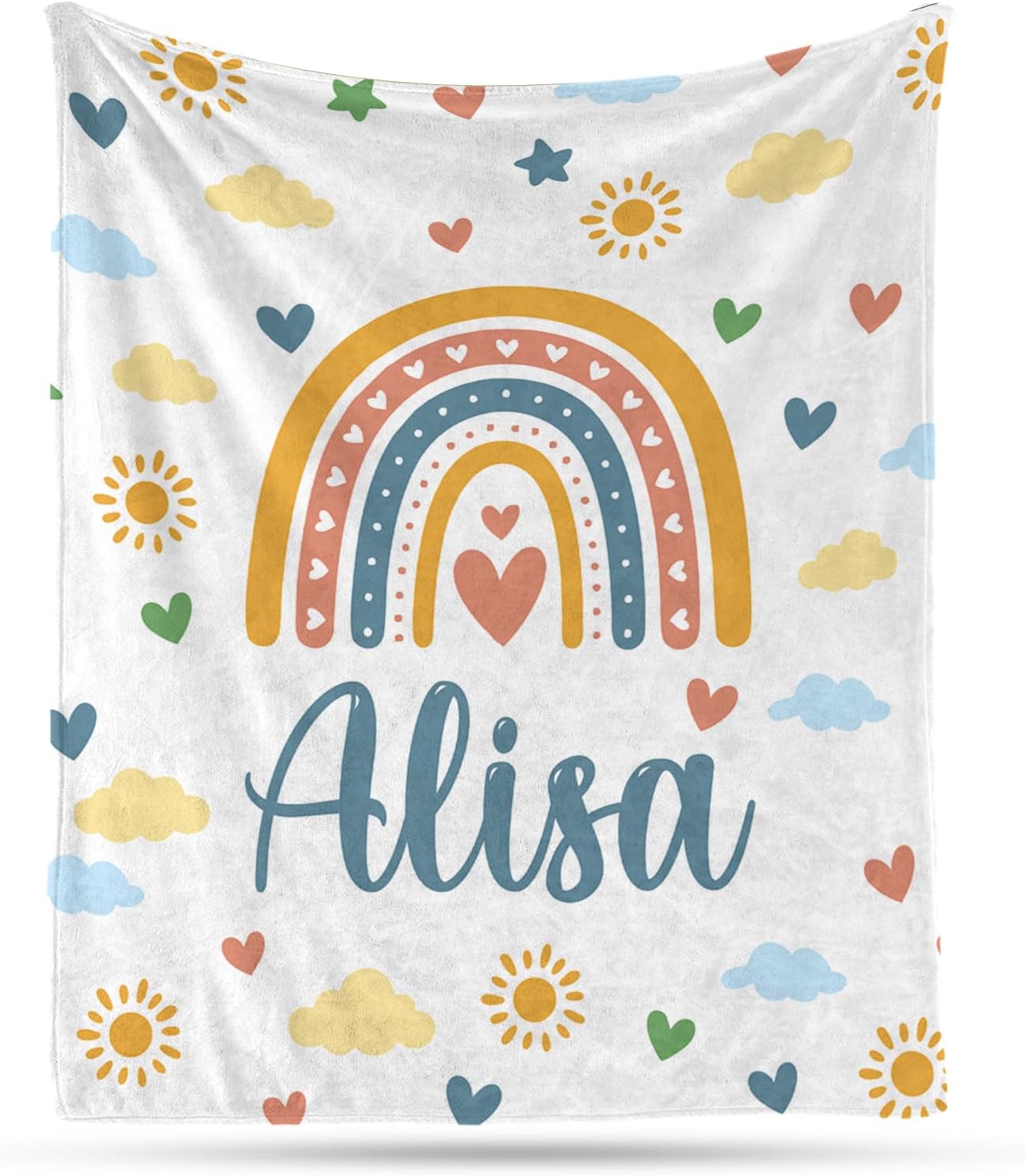 Ship Next Day, Personalized Baby Blanket – Printed in USA, Custom Baby Blanket for Boys & Girls
