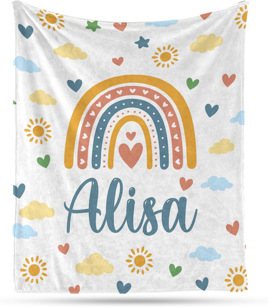 Ship Next Day, Personalized Baby Blanket – Printed in USA, Custom Baby Blanket for Boys & Girls