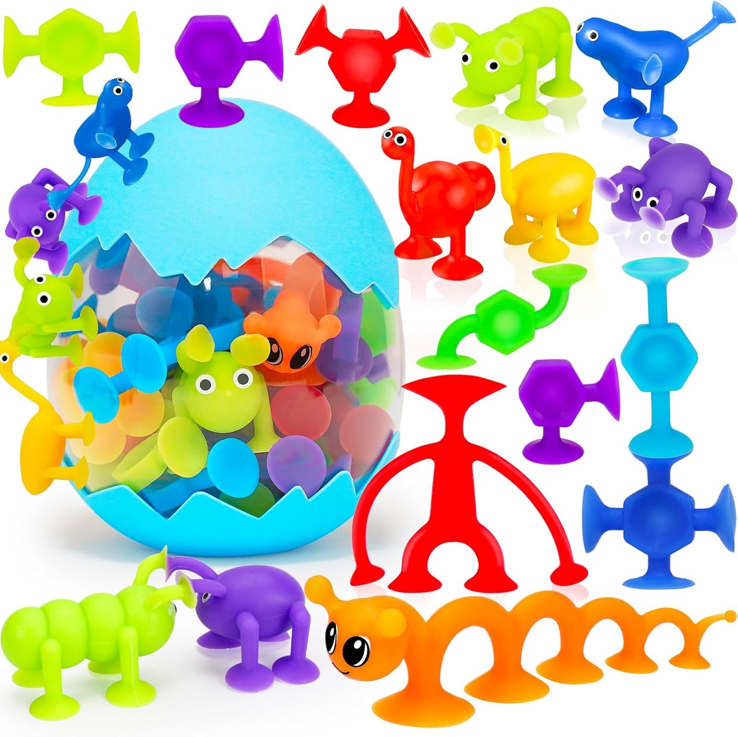 32 PCS Toddler Suction Cup Toys Kids Bath Toy 1-3 3-5 Party Favor Goody Prize Filler Stuffer Gifts