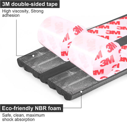 Baby Proofing Edge Corner Protector, 16.4 ft Edge Guards Padding with 3M Adhesive, Extra-Wide Soft NBR Rubber Foam Padding, Furniture,Sharp Edge Safety Corner Edge Bumper Guard-Black