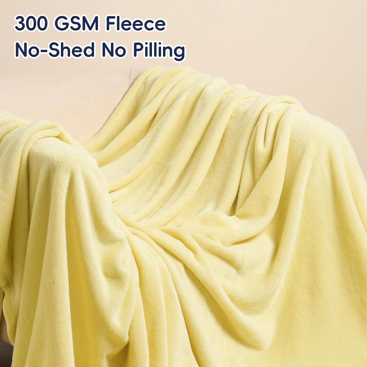 PHF Ultra Soft Fleece Blanket King Size, No Shed No Pilling Luxury Plush Cozy 300GSM Lightweight
