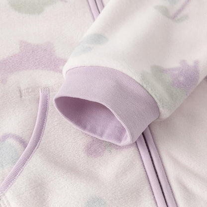 DAVE & BELLA Kids Printed Polar Fleece Jacket Toddler Baby Boys Girls Zip Up Long Sleeve Spring Fall Warm Outerwear Coat