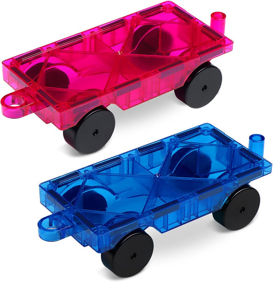 Bmag 2PCS Magnetic Car Set,Construction Vehicle Building Tiles,Magnet Toys Compatible with Magnetic Tiles,STEM Educational Toys for Boys and Girls