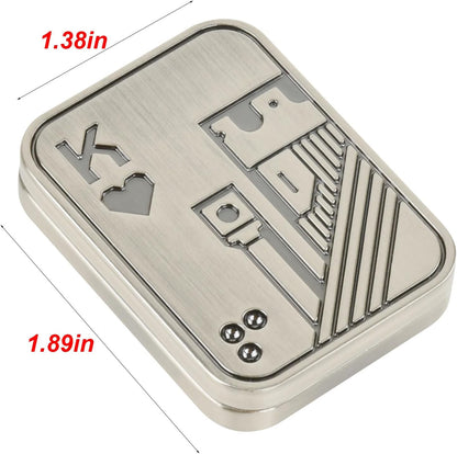 Metal Fidget Slider Magnetic Metal Fidget Toys Adults Magnet Fidget Toys for Adults Stress Relief ADHD Office Fidget Toys for Desk Adult-K Silver EDC Poker Fidget Slider