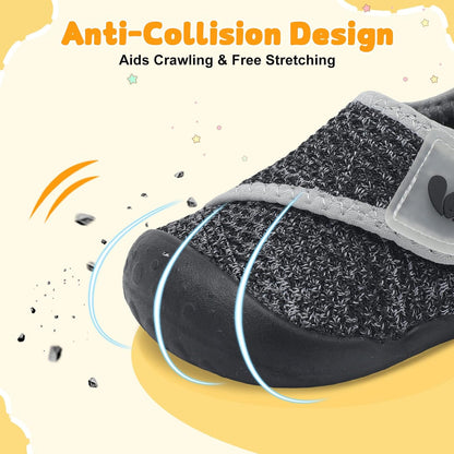 FEETCITY Baby First Walking Shoes Wide Baby Shoes Infant Sneakers Newborn Crib Shoe Barefoot Lightweight Slip On Shoe