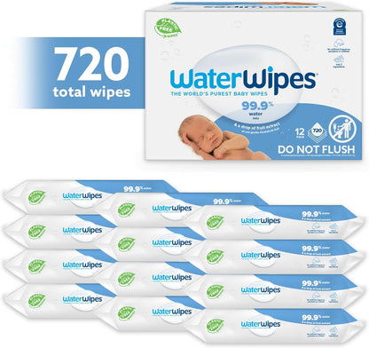 WaterWipes Sensitive+ Newborn & Baby Wipes, 3-In-1 Cleans, Cares, Protects, 99.9% Water, Unscented