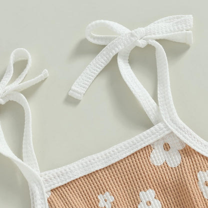 WZTYYDS Toddler Baby Girl Summer Clothes Floral Romper Tie-Up Strap Halter Jumpsuit Infant Summer Sling Playsuit 6M-3T