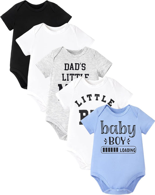 PATPAT Baby Bodysuits Supersoft Bamboo Viscose - Short Sleeve Boys and Girls - Newborn Infant Unisex Clothes Pack