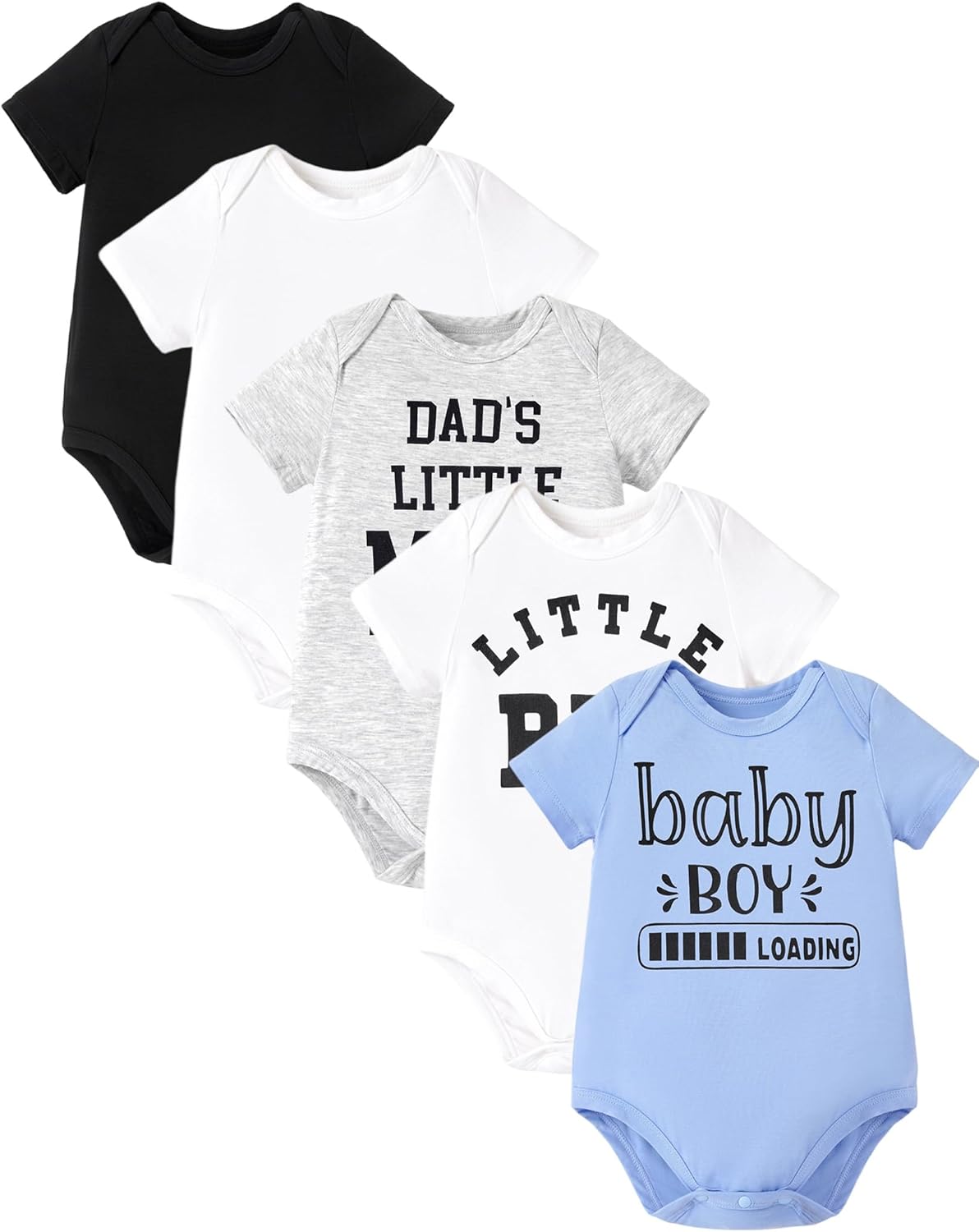 PATPAT Baby Bodysuits Supersoft Bamboo Viscose - Short Sleeve Boys and Girls - Newborn Infant Unisex Clothes Pack