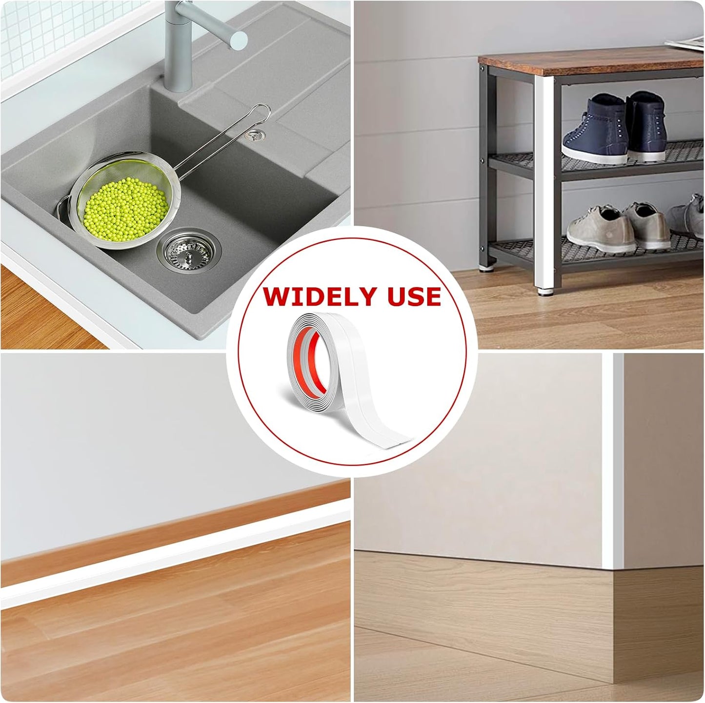 Flexible Wall Corner Protector Moulding Trim Peel and Stick Wall Corner Guards Edge Protector Self Adhesive Molding Trim Strip for Edge Ceiling (White, 0.8 in x 20 Ft)