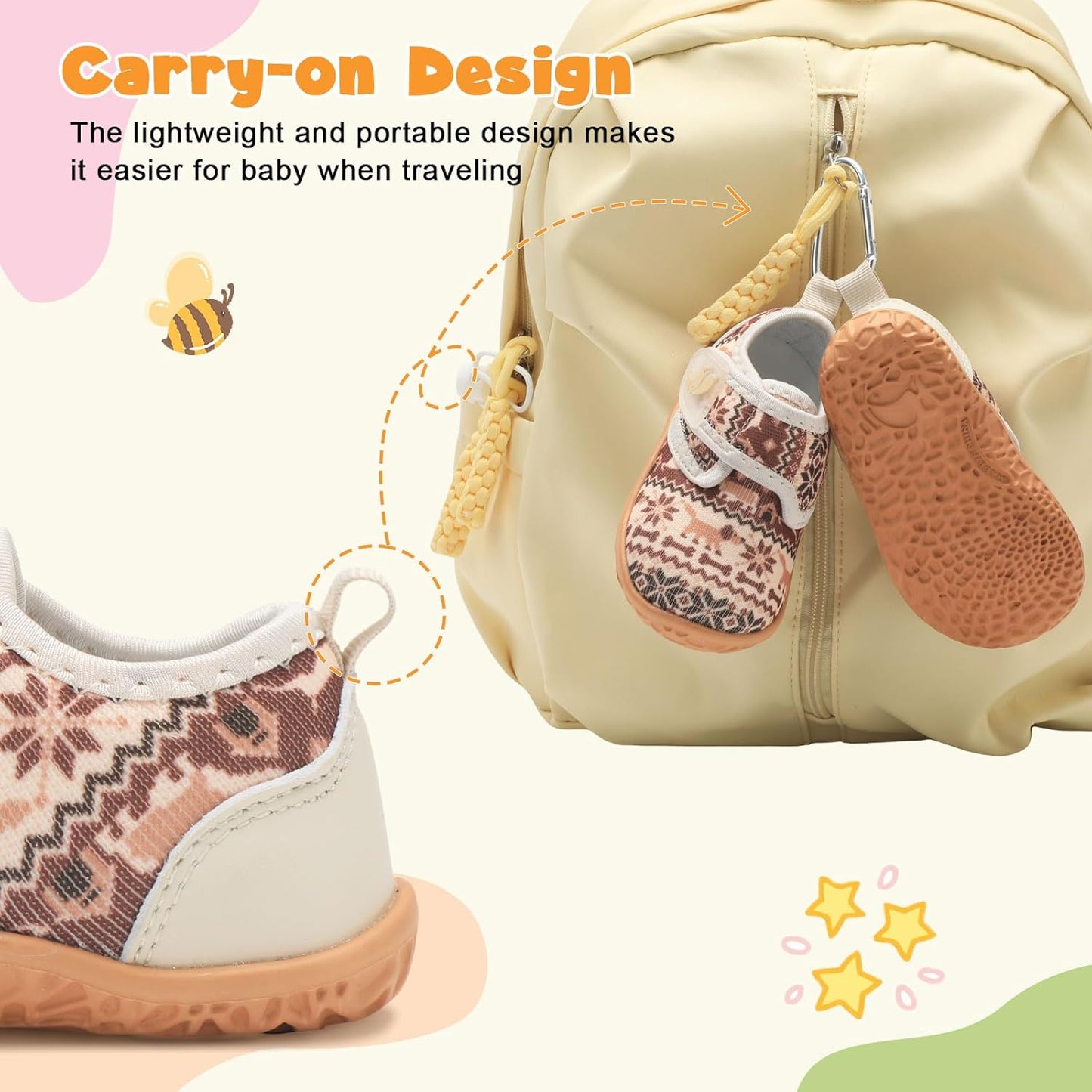 FEETCITY Baby Walking Shoes Barefoot Baby Shoes Infant Sneakers Newborn Crib Shoe Lightweight Flexible Slip On Shoe