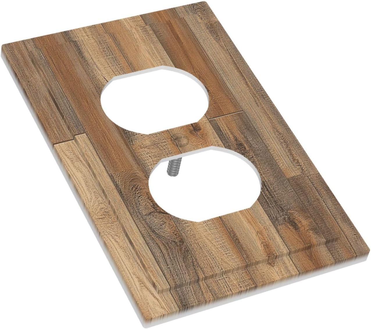 Outlet Covers Retro Rustic Brown Wood Grain 1 Gang Duplex Light Switch Cover Decorative Switch
