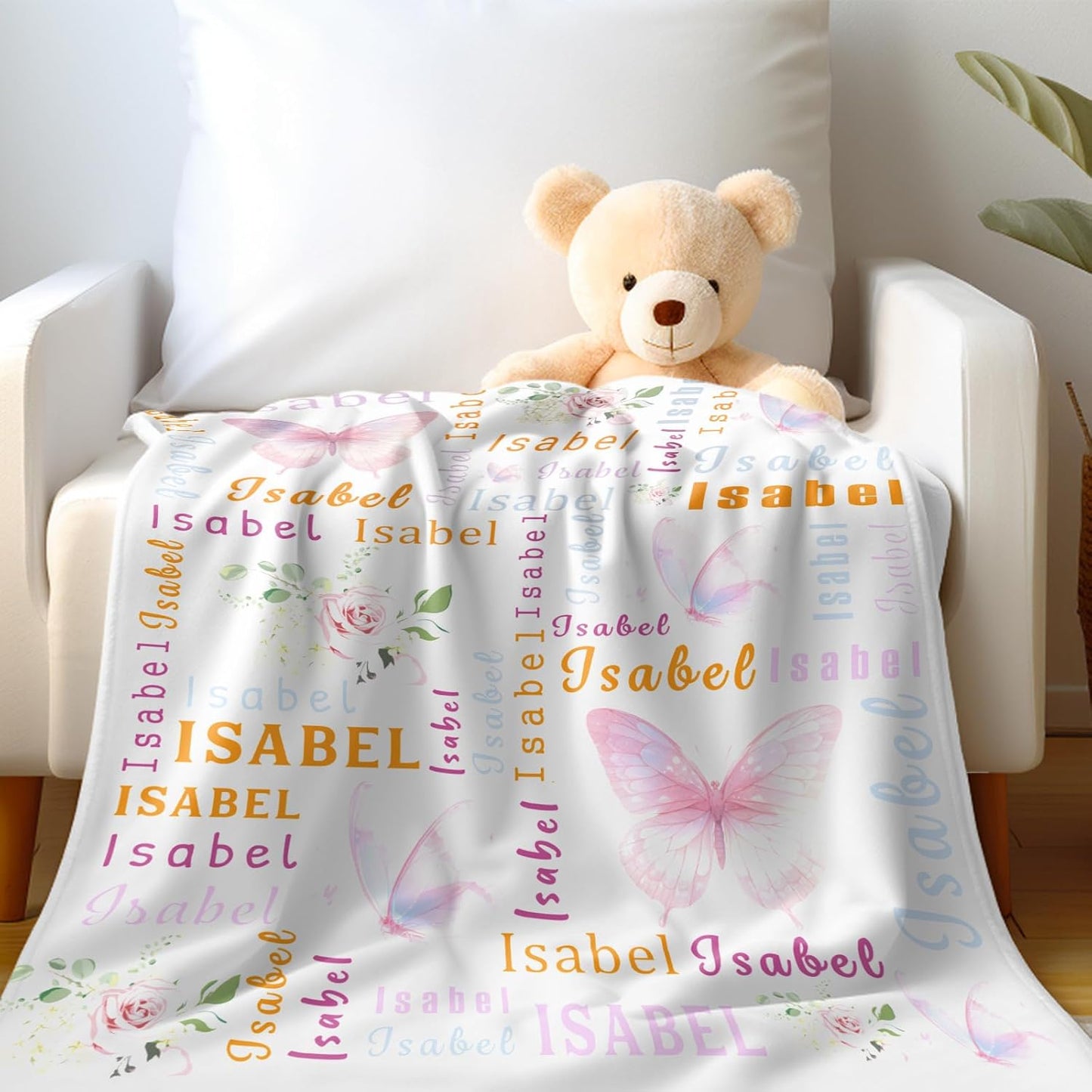 Ship Next Day, Personalized Baby Blanket - Printed in USA, Custom Baby Blanket with Name