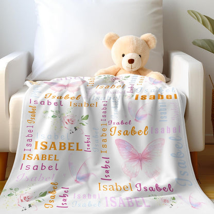 Ship Next Day, Personalized Baby Blanket - Printed in USA, Custom Baby Blanket with Name