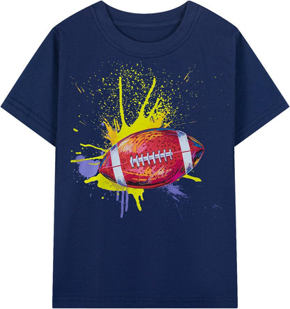 HILEELANG Kids Boy Basic Plain Cotton T-Shirts Short Sleeve Crew Neck Summer Tees 4packs 6-12 Years