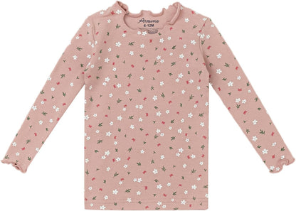 AVAUMA Baby Boy Girl Pajama Set 6M-7T Kids Cute Toddler Snug fit Flower Pattern Design Pjs Cotton Sleepwear Ruffled Shirring