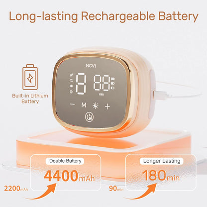 NCVI Double Electric Breast Pump 8102, Upgraded 4400mAh Battery with Night Light, Portable Breast