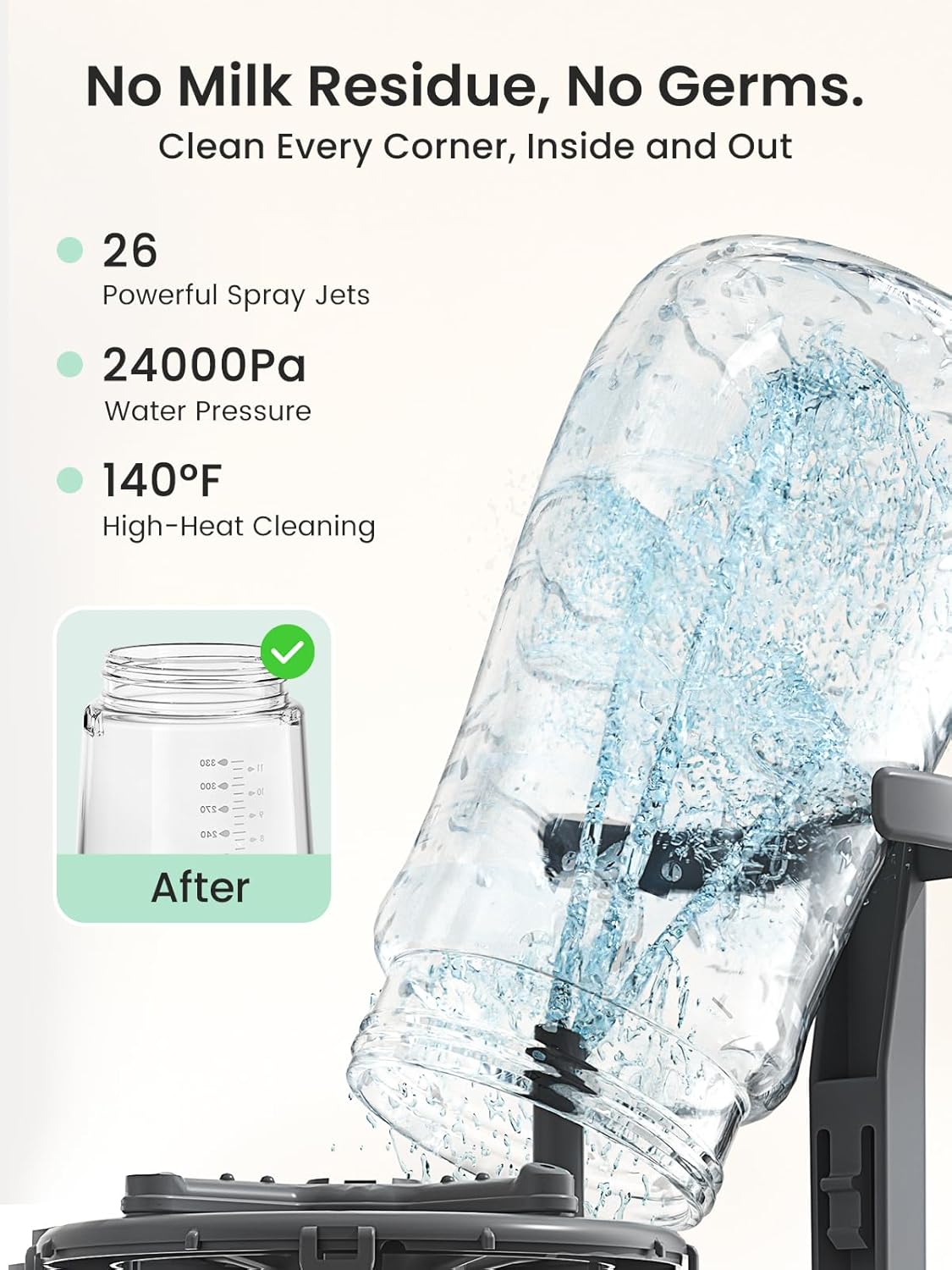 Grownsy EaseClean Bottle Washer Pro | All-in-One Bottle Washer and Sterilizer and Dryer | Baby