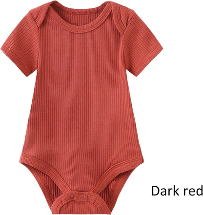 Baby Bodysuit and Pant Set 6-pcs Ribbed Soft Infant Boy Girl Clothes Outfits