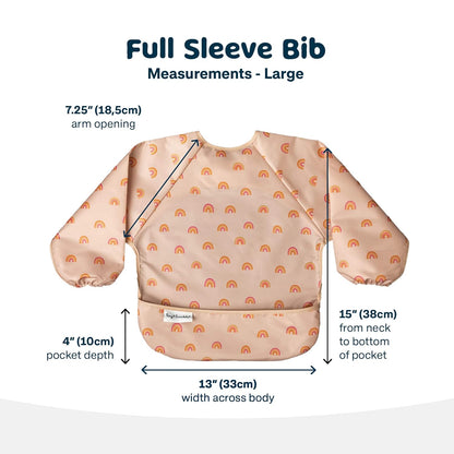 Tiny Twinkle Mess Proof Baby Bib,Waterproof Smock Baby Bib for Eating,Machine Washable Long Sleeve Bib,Baby Led Weaning,Toddler Bib,BLW Supplies(Boho Rainbow, Large 2-4 Years)