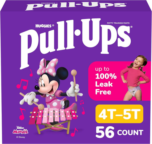 Pull-Ups Girls' Potty Training Pants, Size 4T-5T Training Underwear (38-50 lbs), 56 Count