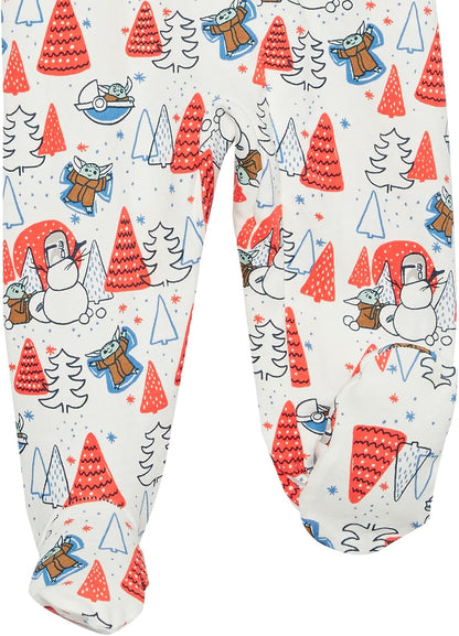 Amazon Essentials Disney | Marvel | Star Wars Unisex Babies' and Toddlers' Snug-Fit Cotton Footed Pajamas, Multipacks