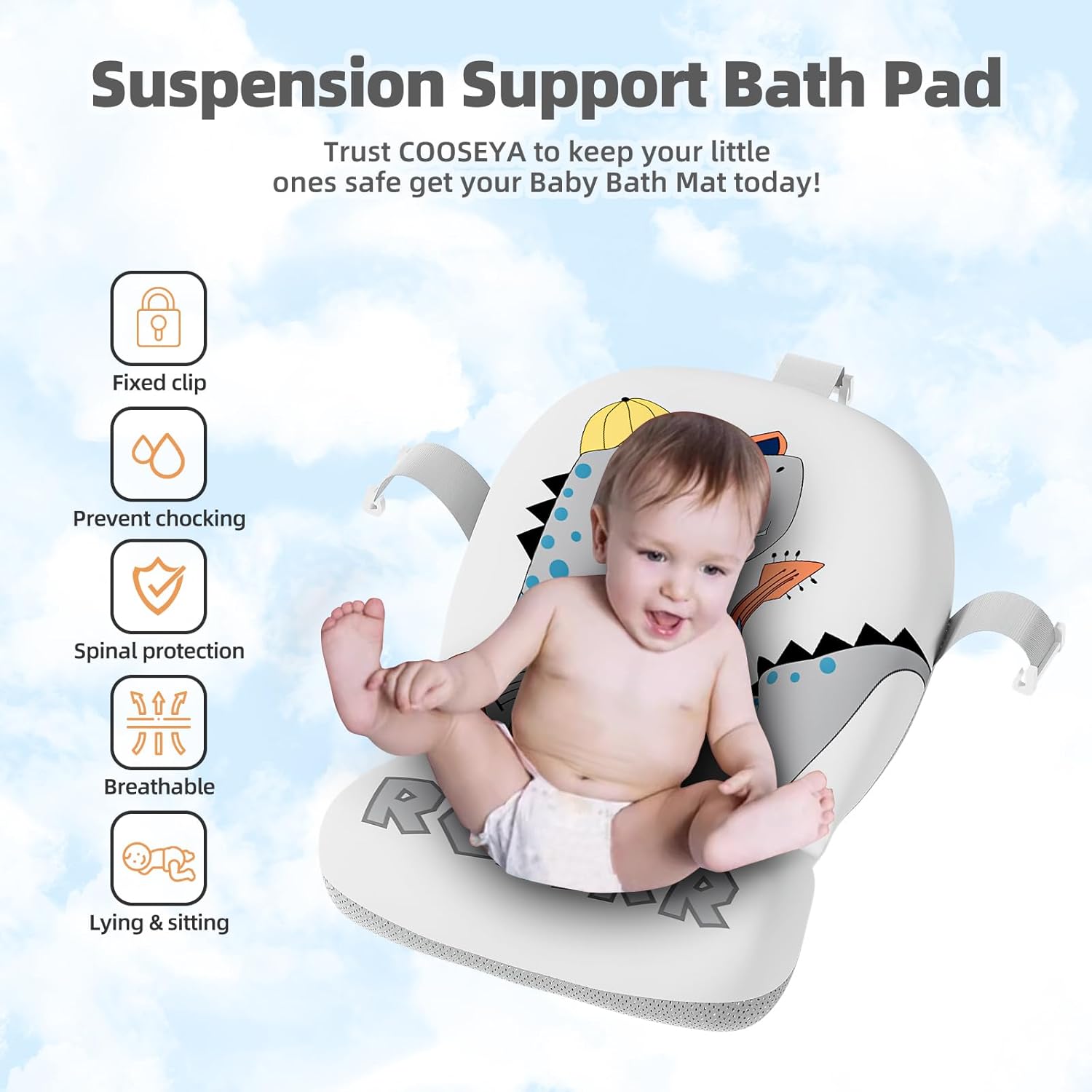 Collapsible Baby Bathtub for Newborn, Foldable Baby Bath Tub with Thermometer & Soft Floating