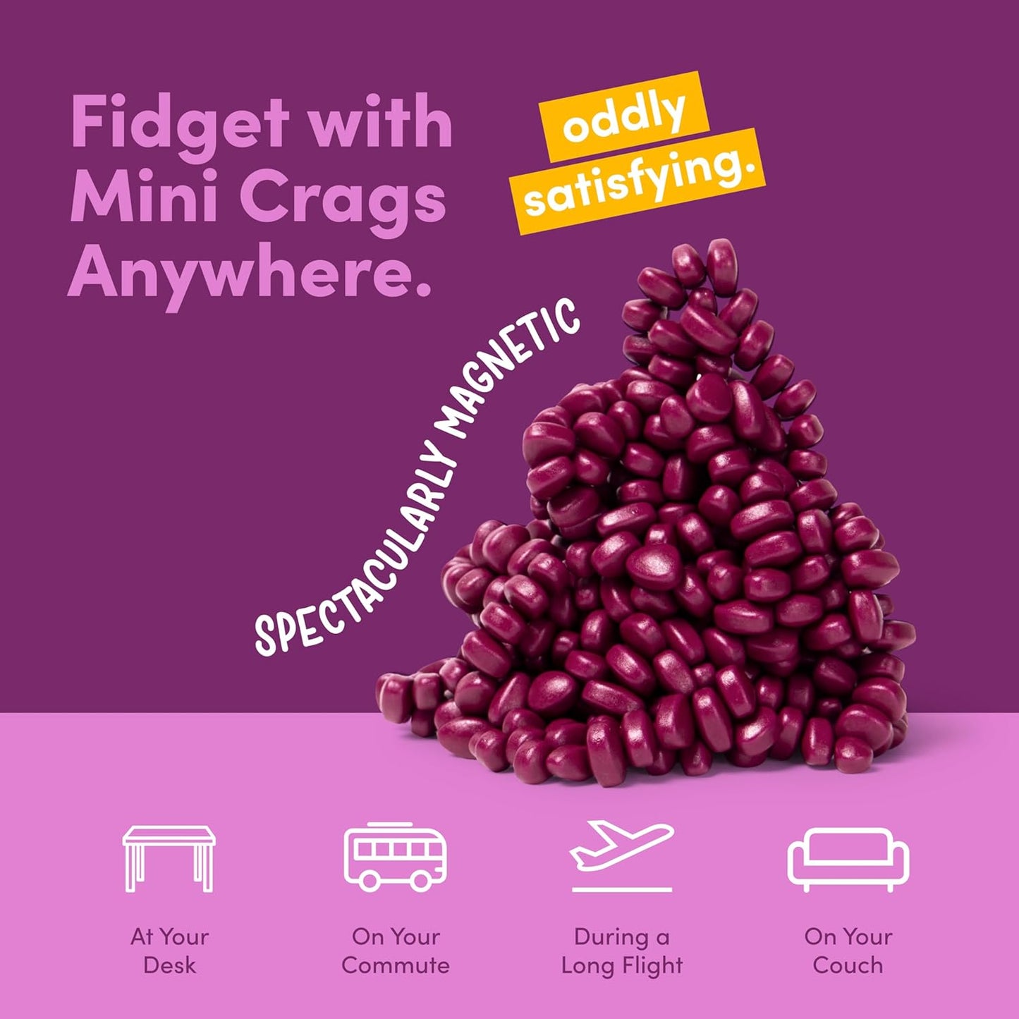 Speks Crags Ferrite Putty, Over 150 Ferrite Stones in a Metal Tin, Seriously Satisfying Fidget Toys for Adults and Desk Toys for Office, Matte Iris, Small