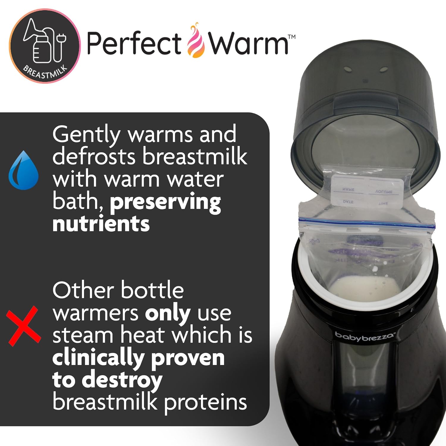 Baby Brezza Fast Baby Bottle Warmer - Baby Milk Warmer + Breastmilk Warmer Defroster – 2 Unique
