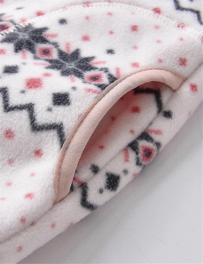 Kids Printed Polar Fleece Jacket Toddler Baby Boys Girls Autumn Winter Warm Sherpa Lining Outerwear Soft Lightweight