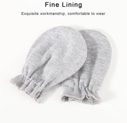 Newborn Baby Mittens No Scratch Cotton Elastic Wrist Gloves Infant Toddler Mittens for Baby Boy Girl 0-6 Months
