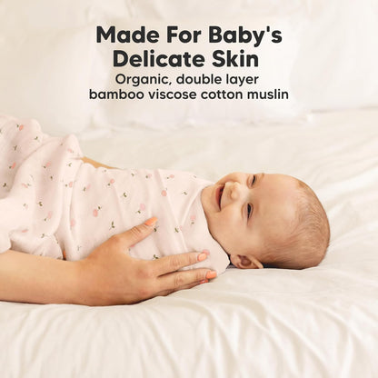 4-Pack Muslin Swaddle Blankets for Boys, Girls - Organic Baby Swaddles for Newborns, Soft &